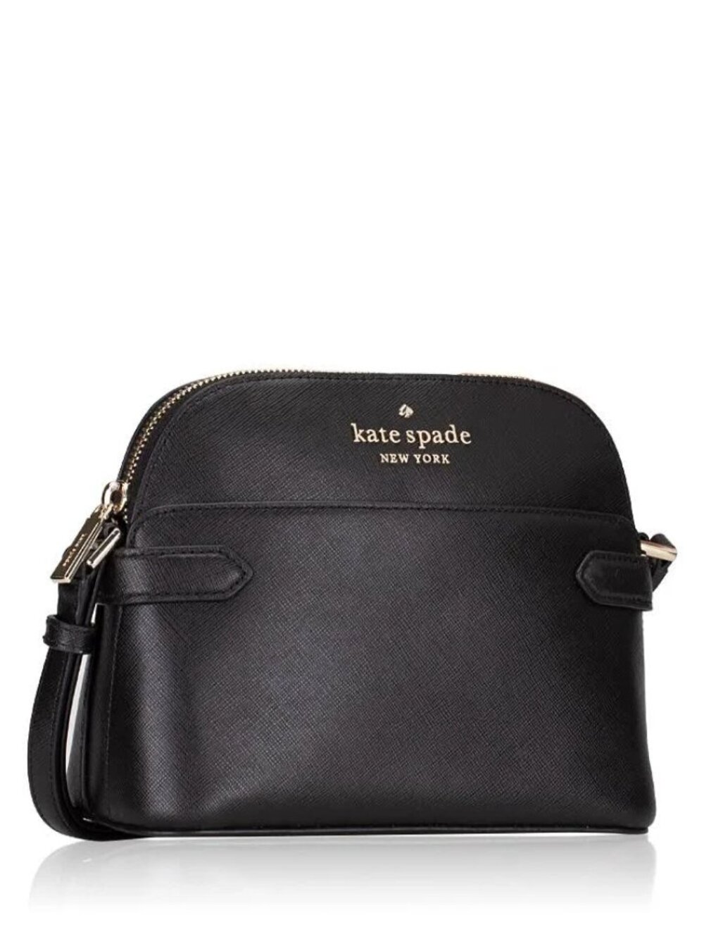 New Kate Spade Staci Dome Crossbody Saffiano Leather Black